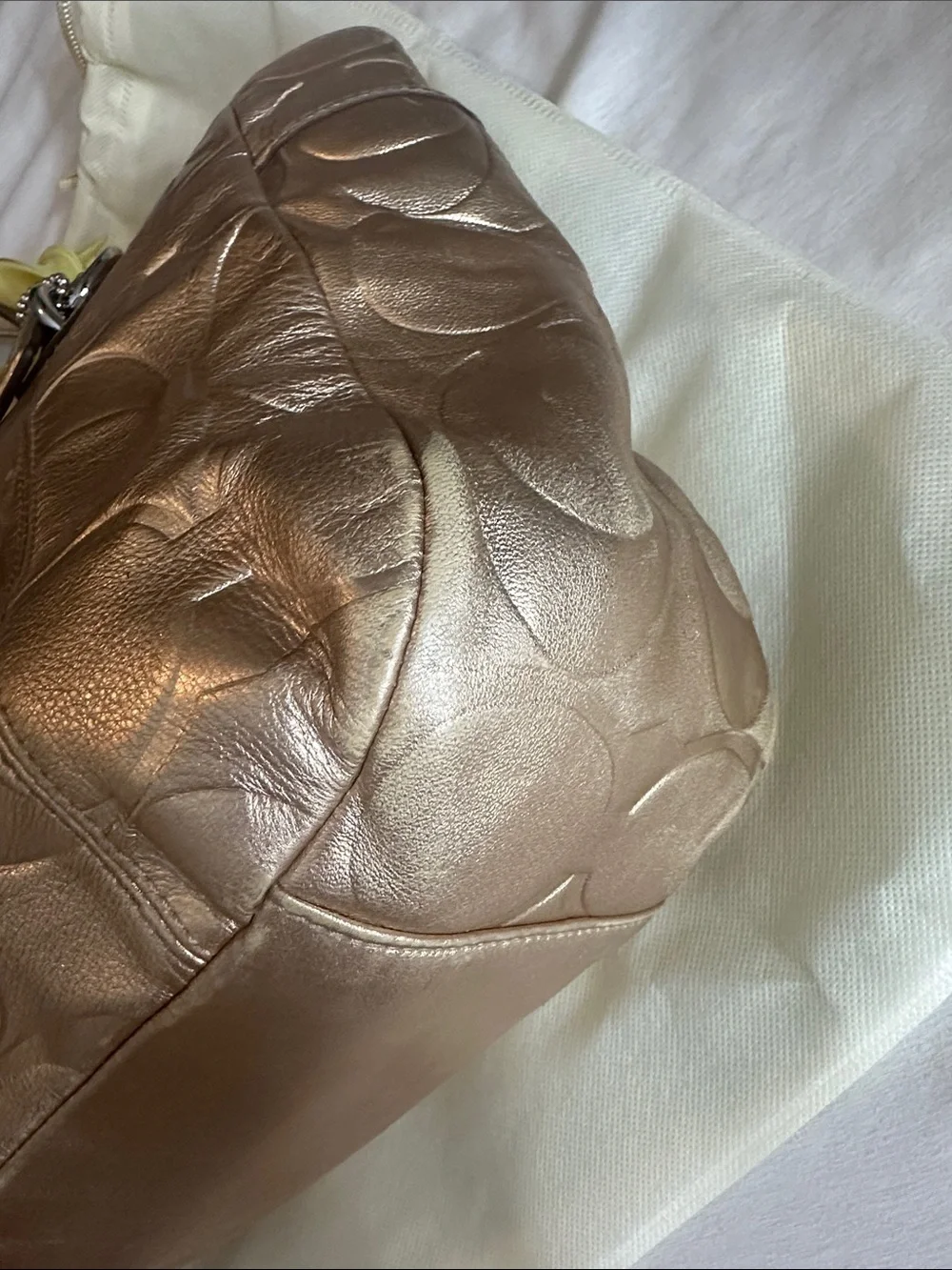 Sold—Coach Metallic Gold Signature Shoulder Bag